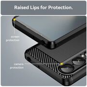 Husa pentru Sony Xperia 1 VII Carbon Liquid Silicone, Negru