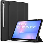 Husa pentru Samsung Galaxy Tab S10 FE+ Plus 13.1 Soft Shell UltraSlim tip stand, functie sleep/wake-up si slot pentru S-Pen, negru