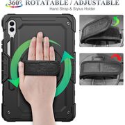 Pachet 360: Husa cu folie integrata pentru Samsung Galaxy Tab S10 FE+ Plus 13.1 inch Shockproof Armor, negru