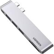 Adaptor Multifunctional Compatibil MacBook Pro/Air 2x USB-C to 3x USB, Type-C, SD/TF Card, 100W, 40Gpbs, 4K - Ugreen CM251 (60560) - Grey