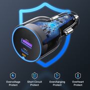 Incarcator pentru Masina Type-C, USB, 63W, 3A, PD3.0, QC 3.0 - Ugreen EC701 (35023) - Black