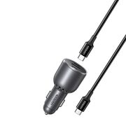 Incarcator pentru Masina cu Indicator LED, USB, 2x Type-C, 130W, Cablu USB-C - Ugreen EC705 (55511)