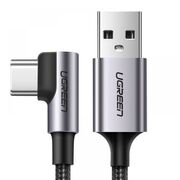 Cablu de Date USB la Type-C, 18W, 3A, 480Mbps, QC3.0, 2m - Ugreen Right Angle US284 (50942) - Space Gray