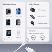 Cablu de Date USB-C la Lightning, 5V/3A, 480Mbps, 1m - Ugreen US171 (10493) - White