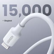Cablu de Date USB-C la Lightning, 5V/3A, 480Mbps, 1m - Ugreen US171 (10493) - White