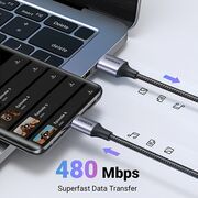 Cablu de Date USB la Type-C, PD18W, 3A, 480Mbps, QC3.0, 1m - Ugreen US288 (60126) - Black