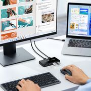 Docking Station 4x USB-A, 2x USB Cable, Plug & Play, LED, 5Gb/s, 1.5 m - Ugreen Sharing Switch Box US216 (30768) - Black