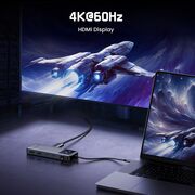 Docking Station 2x USB, 2x Type-C, HDMI, 10Gb/s, 4K, Display LED, Slot Card - Ugreen Uno 6in1 CM888 (35998) - Black