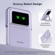 Baterie Externa Wireless cu Display 5000mAh, USB-C, 18W, 5V/3A - Ugreen PB571 (35606B) - Purple