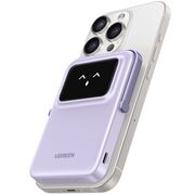 Baterie Externa Wireless cu Display 5000mAh, USB-C, 18W, 5V/3A - Ugreen PB571 (35606B) - Purple