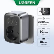 Incarcator pentru Priza 2x USB, USB-C, AC, 2990W, 13A, PD30W, 3A, QC4+ - Ugreen CD268 (CD314) - Black