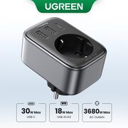 Incarcator pentru Priza 2x USB, USB-C, AC, 2990W, 13A, PD30W, 3A, QC4+ - Ugreen CD268 (CD314) - Black