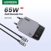 Incarcator USB, 2x Type-C, GaN, Fast Charging, 65W, 3A, PD3.0, QC4.0 - Ugreen Nexode Pro X755 (25871) - Grey