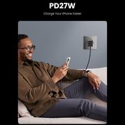 Incarcator USB, 2x Type-C, GaN, Fast Charging, 65W, 3A, PD3.0, QC4.0 - Ugreen Nexode Pro X755 (25871) - Grey