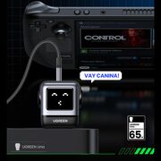 Incarcator cu Display LED, USB, 2x Type-C, GaN, Fast Charging, 65W, 3A, QC4.0+ - Ugreen Uno RG CD361 (25685B) - Black