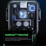 Incarcator cu Display LED, USB, 2x Type-C, GaN, Fast Charging, 65W, 3A, QC4.0+ - Ugreen Uno RG CD361 (25685B) - Black