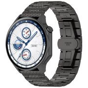 Curea pentru smartwatch Huawei Watch GT 4 (46mm) / Gt 4 Pro (46mm) / GT 2 (46mm) / GT 2 Pro / GT 3 Pro (46mm) / GT 3 / Ultimate  - Stainless Steel - latime 22 mm Negru