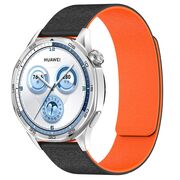 Curea pentru smartwatch Samsung Galaxy Watch 7 / 6 / 5 / 4/ Active 2, Huawei Watch GT 3 (42mm)/GT 3 Pro (43mm) / GT 4 (41mm) / GT 4 Pro (43mm) - silicon confortabil - latime 20 mm Negru portocaliu