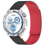 Curea pentru smartwatch Samsung Galaxy Watch 7 / 6 / 5 / 4/ Active 2, Huawei Watch GT 3 (42mm)/GT 3 Pro (43mm) / GT 4 (41mm) / GT 4 Pro (43mm) - silicon confortabil - latime 20 mm Negru rosu