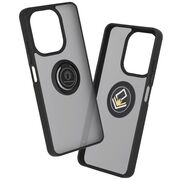 Husa de protectie pentru  Oppo A5 Pro 5G premium cu inel stand rotativ, suport magnetic si bumper anti-alunecare - Negru