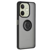 Husa de protectie pentru  Oppo A5 Pro 5G premium cu inel stand rotativ, suport magnetic si bumper anti-alunecare - Negru