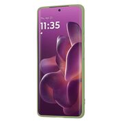 Husa pentru  Motorola Edge 60 Pro Liquid Silicone, subțire, captusita cu microfibra, anti amprentă, protectie cameră foto, Verde