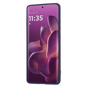 Husa pentru  Motorola Edge 60 Pro Liquid Silicone, subțire, captusita cu microfibra, anti amprentă, protectie cameră foto, Albastru