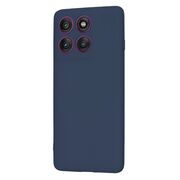 Husa pentru  Motorola Edge 60 Pro Liquid Silicone, subțire, captusita cu microfibra, anti amprentă, protectie cameră foto, Albastru