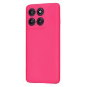 Husa pentru  Motorola Edge 60 Pro Liquid Silicone, subțire, captusita cu microfibra, anti amprentă, protectie cameră foto, Fucsia