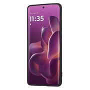 Husa pentru  Motorola Edge 60 Pro Liquid Silicone, subțire, captusita cu microfibra, anti amprentă, protectie cameră foto, Negru