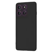 Husa pentru  Motorola Edge 60 Pro Liquid Silicone, subțire, captusita cu microfibra, anti amprentă, protectie cameră foto, Negru