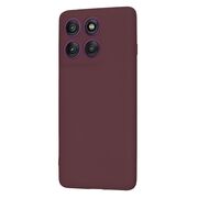 Husa pentru  Motorola Edge 60 Pro Liquid Silicone, subțire, captusita cu microfibra, anti amprentă, protectie cameră foto, Bordeaux