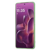 Husa pentru  Motorola Edge 60 Pro Liquid Silicone, subțire, captusita cu microfibra, anti amprentă, protectie cameră foto, Verde deschis