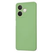 Husa pentru  Oppo A5 Pro 5G Liquid Silicone, subțire, captusita cu microfibra, anti amprentă, protectie cameră foto, Verde deschis