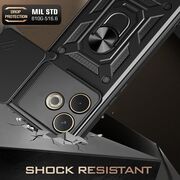 Husa pentru  Oppo A5 Pro 5G Ring Armor Kickstand Tough Rugged Cover cu protectie camera, Albastru