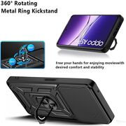 Husa pentru  Oppo A5 Pro 5G Ring Armor Kickstand Tough Rugged Cover cu protectie camera, Verde