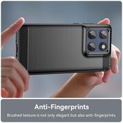 Husa pentru Motorola Edge 60 Pro Carbon Liquid Silicone, Negru