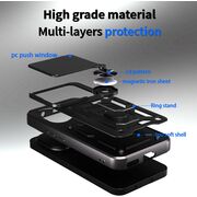 Husa pentru  Honor 400 Ring Armor Kickstand Tough Rugged Cover cu protectie camera, Negru