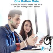 Casca Wireless Bluetooth Business ZenVoice X6 – ENC Anulare Activa a Zgomotului, 72h Autonomie, Qualcomm Chip, LED Display, Bluetooth 5.1, Hands-Free, Carcasa incarcare 500mAh USB-C, MultiPoint, Microfon Mute – Compatibilă iOS/ Android / PC - negru