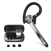 Casca Wireless Bluetooth Business ZenVoice X6 – ENC Anulare Activa a Zgomotului, 72h Autonomie, Qualcomm Chip, LED Display, Bluetooth 5.1, Hands-Free, Carcasa incarcare 500mAh USB-C, MultiPoint, Microfon Mute – Compatibilă iOS/ Android / PC - negru