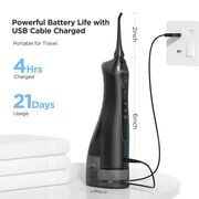 Irigator Bucal Bitvae FE50 cu 7 Duze, 3 Moduri de curatare, Rezervor 300ml, Presiune Reglabila, Autonomie 30 Zile, IPX7, Portabil si Reincarcabil – Igiena Orala Completa - alb