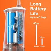 Irigator bucal portabil Bitvae CII 260 ml, 3 Moduri de Curatare, 6 Duze, Presiune Reglabila, Autonomie 30 Zile, IPX7, acumulator reincarcabil USB, Gingi Sanatoase și Igiena completa - negru