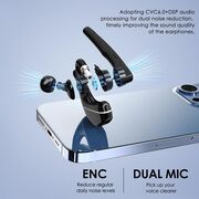 Casca Wireless Bluetooth 5.3 ClearTone X7 cu ENC Anulare Activa a Zgomotului si Carcasa de incarcare 1000mAh USB-C – Autonomie 300h, Hands Free Multipoint, Microfon Dual, Compatibila iOS / Android / PC - negru