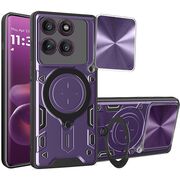 Husa pentru  Motorola Edge 60 Pro cu protecție pentru cameră și suport magnetic integrat Ring Shockproof, Mov