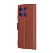 Husa pentru  Motorola Edge 60 Pro tip carte cu inchidere magnetica, compartimente pentru carduri si functie stand, Maro