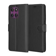 Husa pentru  Motorola Edge 60 Pro tip carte cu inchidere magnetica, compartimente pentru carduri si functie stand, Negru