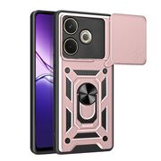 Husa pentru  Oppo A5 Pro 5G Ring Armor Kickstand Tough Rugged Cover cu protectie camera, Rose Gold