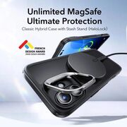 Husa premium pentru  iPhone 16 compatibila MagSafe ESR - Classic Hybrid HaloLock Kickstand - Negru