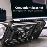 Husa pentru  Motorola Edge 60 Pro Ring Armor Kickstand Tough Rugged Cover cu protectie camera, Roz