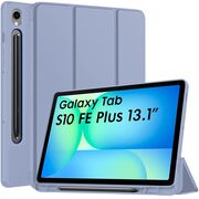 Husa pentru  Samsung Galaxy Tab S10 FE+ Plus 13.1 inch Soft Shell cu functie wake-up/sleep si compartiment pentru stylus, tip stand - Mov